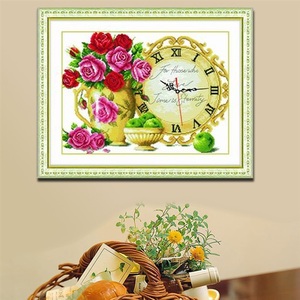 钟表十字绣新款带框