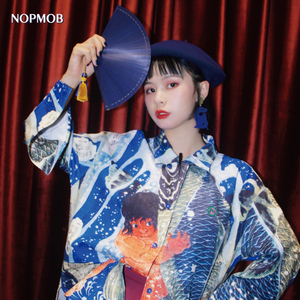 nopmob 坂田怪童丸 东瀛日式昭和风手绘艺术设计感浮世绘海浪衬衫