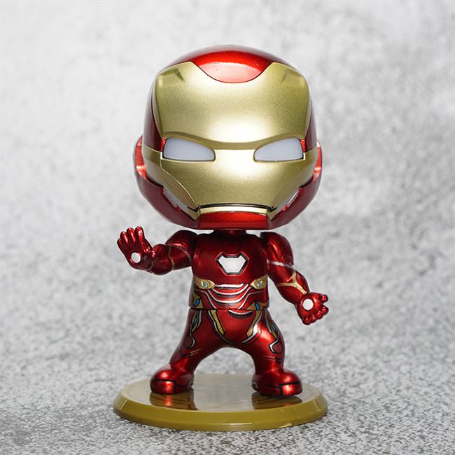 q版复仇者联盟3无限战争钢铁侠mk50发光汽车车载摇头摆件手办模型