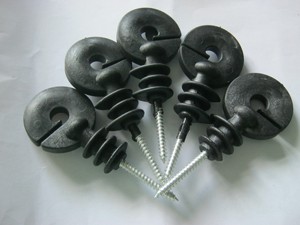 牧场围栏绝缘子平口自攻丝黑色粗5毫米总长10公分100只装