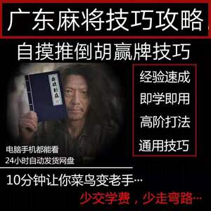 自摸推倒胡广东麻将技术打麻将实用赢牌技巧教程广东麻将视频