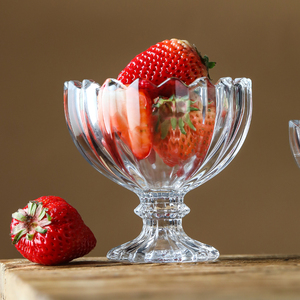 创意冰淇淋玻璃杯子家用甜品酸奶水果布丁沙拉碗冷饮雪糕冰激凌杯