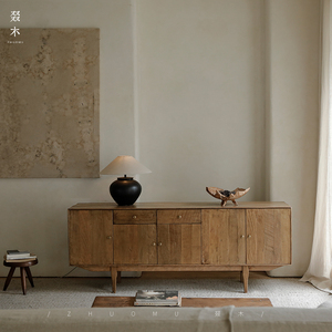 叕木 |中古餐边柜子玄关电视柜全实木储物柜茶水柜日式侘寂风家具