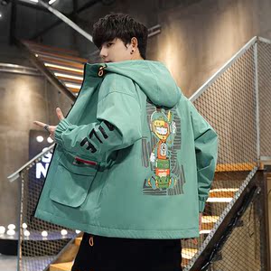 金丝狐外套男春秋季2021新款学生工装夹克男春装潮流帅气休闲男装