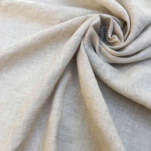 夏季薄高端垂感纯苎麻亚麻棉麻布料面料男女服装袍子连衣裙砂洗