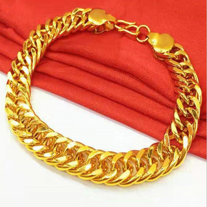 糊涂老庙祝正品黄金正品黄金手链男士款老板链久不掉色金店同款沙