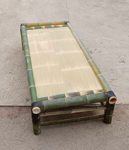 竹藤仿古带扶手床架传统纯手工竹床竹编单人床经济型户外休闲