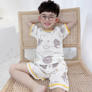 英国next kiss男童睡衣儿童夏季纯棉卡通恐龙男孩短袖家居服套装