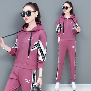 新品莫 斐乐趣味休闲运动服套装女士2020春秋季新款女装时尚潮流
