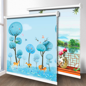 手拉式升降窗帘家用