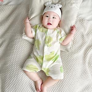 婴儿短袖连身衣婴幼儿衣服幼儿夏季服饰小孩0-6-12月夏季哈衣