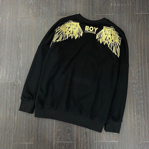 boy烫金老鹰秋款卫衣后背金色翅膀长袖衫男女情侣同款boy潮牌上衣