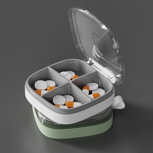 新款药盒便携药品分装盒密封防潮磨切分药器随身迷你小药片物神器