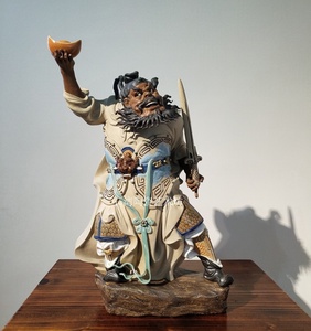 石湾陶瓷公仔钟馗手工摆件家居门店镇宅招财中式门神钟馗文创摆件