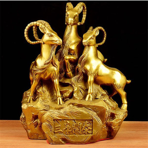 开光纯铜三羊开泰摆件聚宝盆三阳开泰家居风水礼品摆设十二生肖羊
