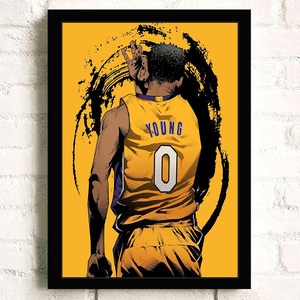 尼克杨海报 nba湖人队篮球明星装饰挂画宿舍寝室贴图壁纸墙贴相框