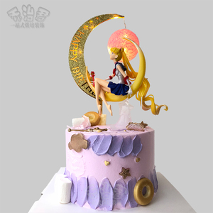 水冰月美少女战士蛋糕装饰摆件Q版女孩公主生日蛋糕甜品台装扮