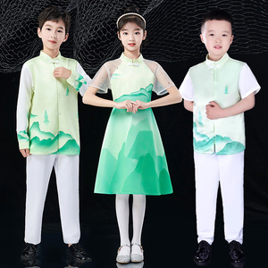 六一儿童合唱服中小学生幼儿园主持人诗歌表演男女童中国风演出服