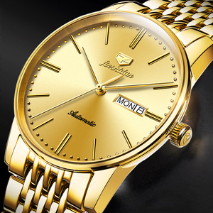 瑞士认证新款正品牌手表男士防水进口芯全自动机械表名18K黄金色