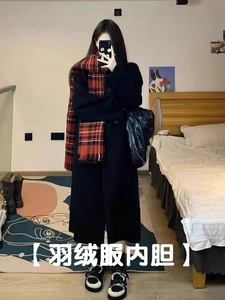 羽绒服女冬季2024新款高级感中长款呢子毛呢外套加厚羽绒内胆大衣