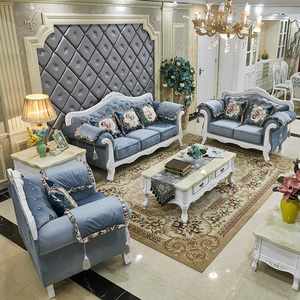 欧式布艺沙发123组合客厅小户型实木网红奢华美容院简欧三人沙发