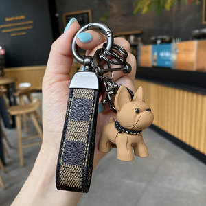 适用于lv法斗包包挂饰可爱犬斗牛犬汽车钥匙扣挂件钥匙链圈挂坠女