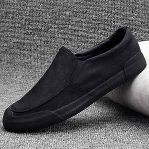 布鞋夏季2024新款鞋子男士休闲鞋黑色透气软底一脚蹬老北京帆布鞋