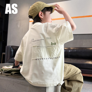 韩国AS品牌正品男童夏装纯棉短袖t恤2024新款儿童装夏季半袖上衣