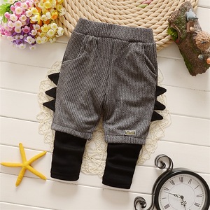 男童长裤子01-234-5岁女童宝宝冬款时尚潮婴幼儿加绒加厚假两件裤
