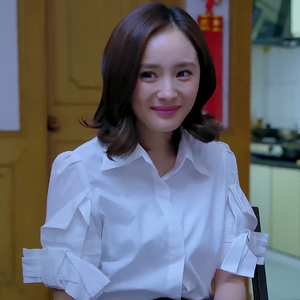 亲爱的翻译官杨幂同款白色衬衫女宽松时尚设计感衬衣纯色上衣潮