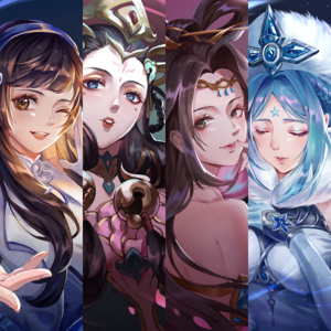 王者荣耀 原创同人周边色纸杨玉环 貂蝉 西施 王昭君卡片