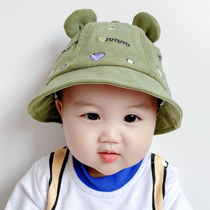 婴儿帽子春秋6个月男童遮阳盆帽儿童渔夫帽女宝宝可爱百搭韩版2岁