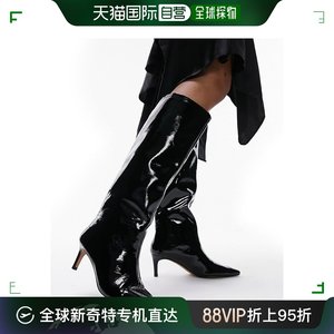 香港直邮潮奢 Topshop 女士 Rora 尖头套穿高跟漆皮靴子(黑色)