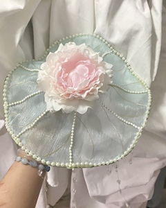 【一阁】仿杨贵妃荷叶帽浅色荷叶手作汉服头饰发饰古风(有工期)