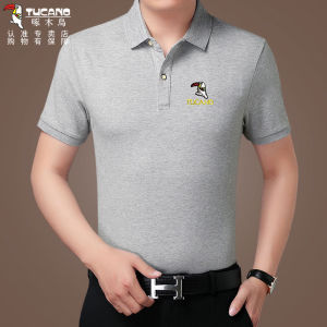 啄木鸟商务男士短袖t恤2019夏装新款纯棉中年男装polo衫衣服潮流