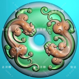 精雕玉雕图仿古龙