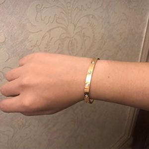周大福焕美love手镯18k玫瑰金男女百搭情侣抖音镶钻无钻宽窄版手
