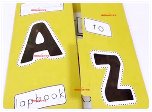 diy手工素材lapbook英文字母主题翻翻书折叠书英语教具电子版素材