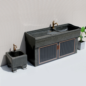 大理石洗手池盆阳台室外石头洗衣池户外凉台石材一体水槽庭院水池