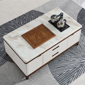 大理石功夫茶几现代简约多功能自动上水客厅泡茶桌带电磁炉茶桌