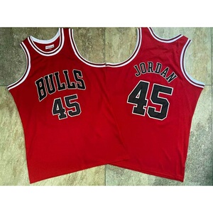 芝加哥公牛45号乔儿丹94-95年复古红色密绣球衣刺绣裤子篮球服
