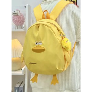 可爱小鸭子帆布斜挎包背包夏季新款手机包布包女学生儿童卡通包包
