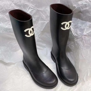 国内现货 正品 chanel/香奈儿 22春夏 黑色字母logo双c靴子/雨靴