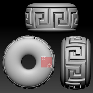回纹转运珠三维立体圆雕图stl文件手串配件雕刻机图纸3d模型006