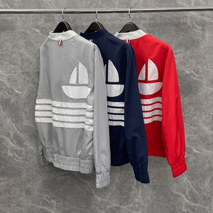 tnom biowhe tb外套修身四道杠潮牌帆船拉链休闲运动棒球服春秋
