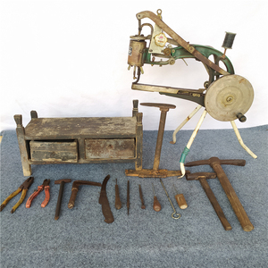 民俗老物件老鞋匠修鞋工具组合手摇补鞋机杂项老东西农村道具摆件