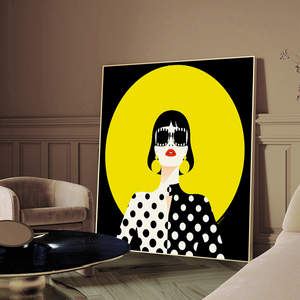 波普风夸张个性人物装饰画现代简约客厅过道背景墙挂画美女创意画