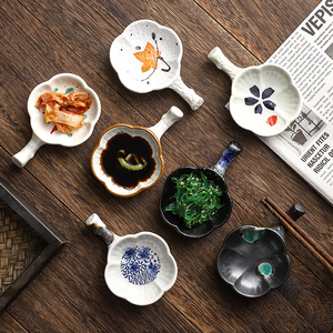 日式陶瓷调味碟家用餐碟味碟蘸料碟创意筷架酱油碟子醋碟商用碟
