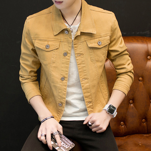 春季青年韩版休闲外套XS小码男装155短款修身牛仔夹克S矮个子上衣