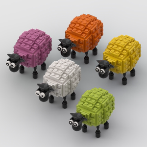 兼容乐高积木小红书农场羊圈小羊肖恩可爱绵羊动物moc拼装玩具